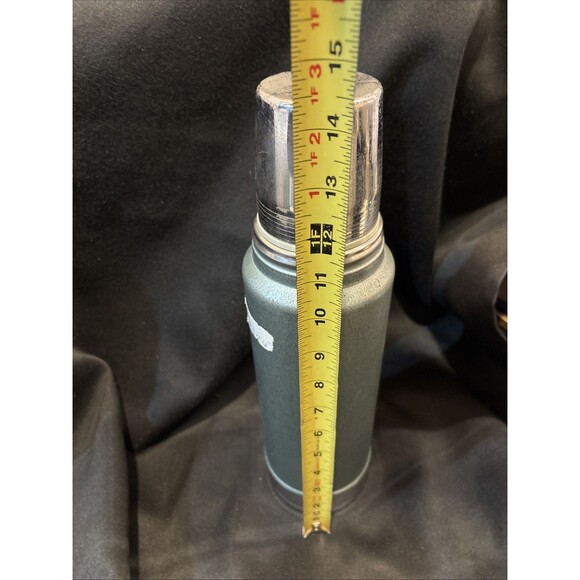 VTG Aladdin Stanley Thermos A-944C Quart No. 100 Cup No. 11 Stopper Green Steel - Picture 13 of 15